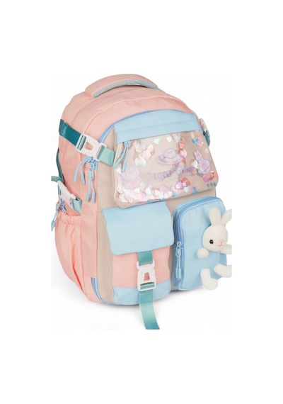 Relaxion 2175-1460 İthal Kore Tarzı Unisex Çocuk İlkokul Sırt Çantası Pudra