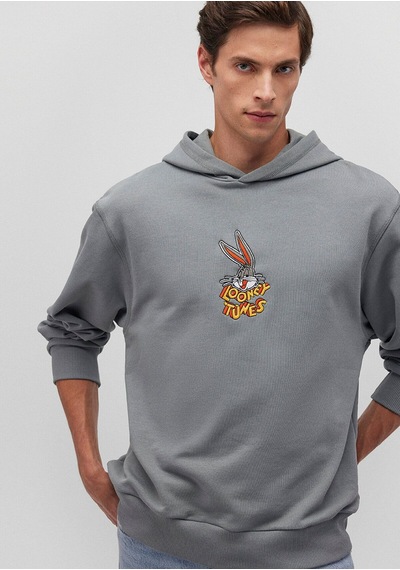 Mavi Erkek Bugs Bunny Kapüşonlu Sweatshırt Çelik Gr 0s10102-70098 Gri