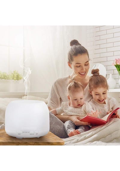 Oda Hava Nemlendirici, Buhar Makinesi Ve Aroma Difüzörü 500 Ml 12w Güç 17x13cm