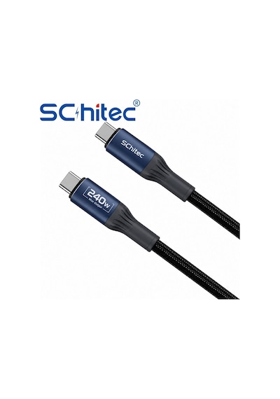 Schitec 240w Type-c To Type-c Süper Hızlı Şarj Ve Data Kablosu 1.2metre Siyah Hg/c-25 1 Adet