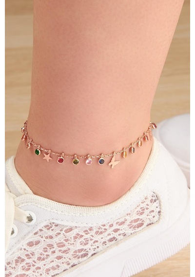 Gümüş Rose Renkli Zirkon Taşlı Kelebek Yıldız Kalp Sonsuzluk Pull Gümüş