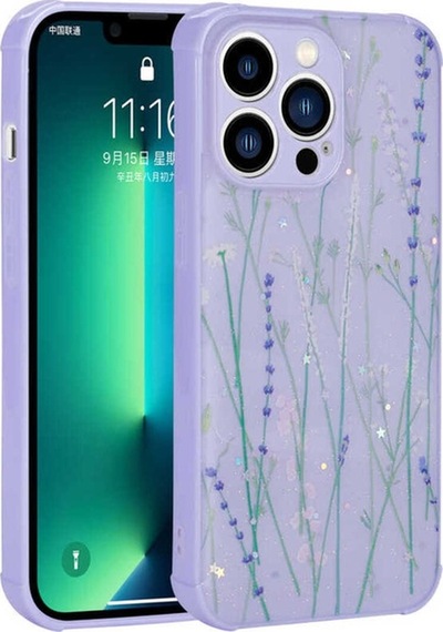 Apple Uyumlu iPhone 13 Pro Kılıf Simli Desenli Kamera Korumalı Parlak Zore Popy Kapak Dallar