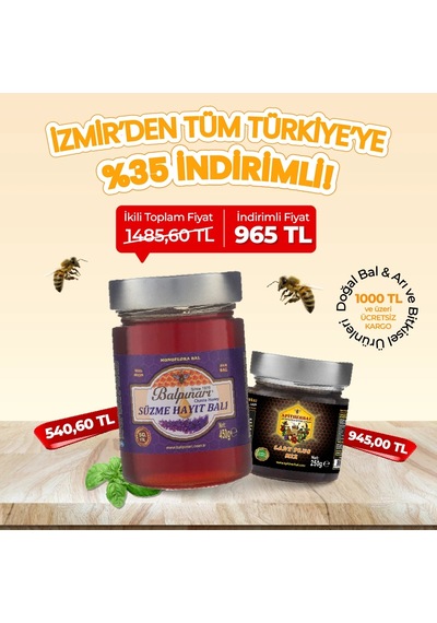 Doğal Süper İkili Balpınarı Süzme Hayıt Balı & Apitherbal Lady Plus Mix