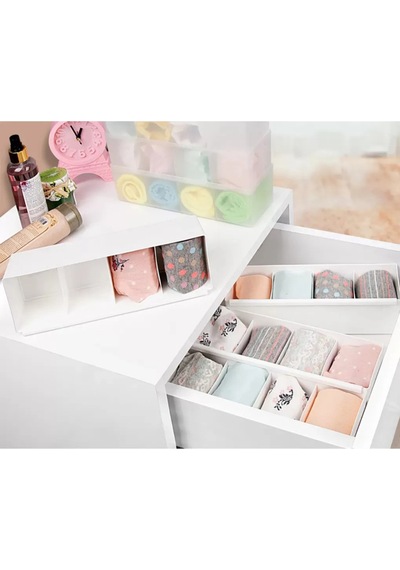 4 Bölmeli Plastik Çorap Çekmece Düzenleyici Organizer Kravat Eşarp Düzenleyici Organizeri Belirtilme Diğer