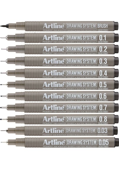 Artline Drawing System Teknik Çizim Kalemi 11'li Tam Set