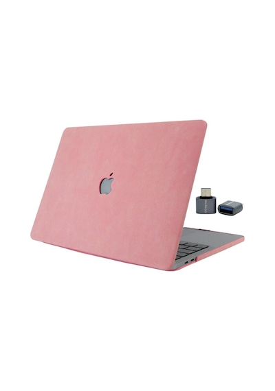 Apple Uyumlu MacBook Air 13 Süet Dokulu Soft-touch Sert Kılıf İnce Hafif Darbe Koruma Kapak A2337 A2179 A1932 Pembe