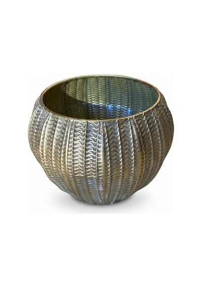 Panalı Metal Dekoratif Saksı Büyük Boy 31 X 31 Cm Gold