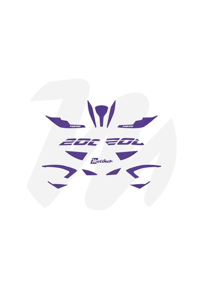 Bajaj Pulsar Ns200 Mor Detay Tasarım Sticker Ettiket Modeli