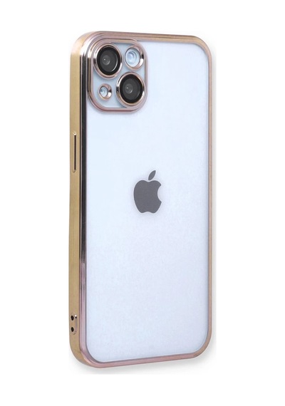 Apple iPhone Uyumlu  13 Uyumlu Kılıf Lensli Silikon - Gold