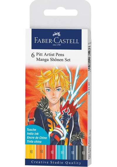 Faber Castell 6 Pitt Artist Pen Manga Shonen Set 167157