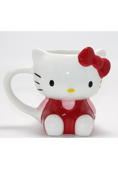 3d Hello Kitty Tasarımı Porselen Kupa Bardak Çok Renkli
