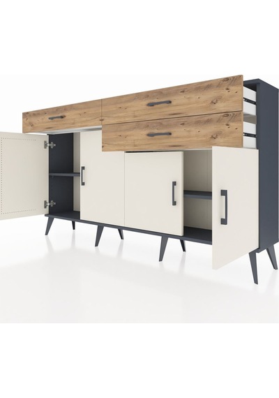 Arges Konsol 2 Raflı 3 Çekmeceli 4 Kapaklı 176x30x99 Antrasit-aytaşı/çam Aytası/atlas Çam - Antrasıt Arges Konsol 2 Raflı 3 Çekmeceli 4 Kapaklı 176x30x99 Antrasit-aytaşı/çam Aytası/atlas Çam - Antrasıt