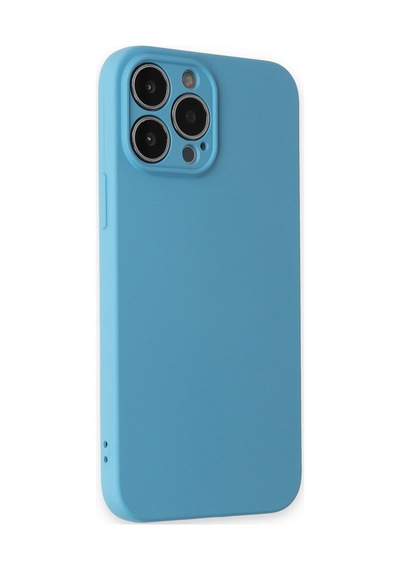 Apple Uyumlu - iPhone 13 Pro Max Kılıf Nano İçi Kadife Silikon - Mavi