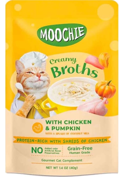 Moochie Tahılsız Parça Tavuklu Balkabaklı Kedi Çorbası 40 G
