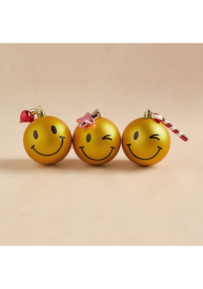 Karaca Home New Year Emoji 3'lü Ağaç Süsü Diğer