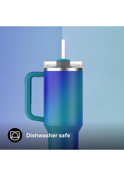 Quencher H2.0 Flowstate Pipetli Termos Bardak 1.18 Litre - Sea Glass Aura Paslanmaz Çelik Çok Renkli