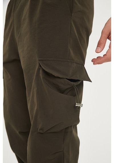 Camp Scoutland Camp550 Outdoor Tactical Kargo Cepli Ayarlanabilir Paçalı Oversize Erkek Jogger Yürüyüş Pantolonu Haki