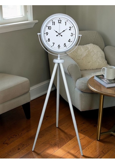 Büro Ev Ofis Dekoru İçin Ayaklı Beyaz Soft Stil Tripod Saat Diğer
