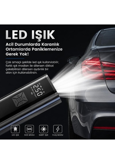Tr Kablosuz Taşınabilir Hava Kompresörü 150 Psı, 6000 Mah, 120w