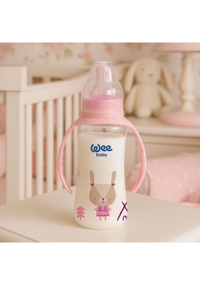 Wee Baby Klasik Kulplu Pp Biberon 270 ml Pembe 6-18 Ay