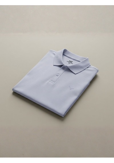 Maccali Erkek Lila Amblemli Basic Polo Yaka Tişört