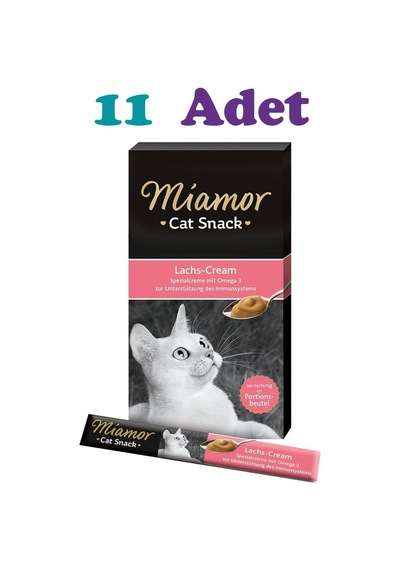 Miamor Lachs Cream Somonlu Yetişkin Kedi Ödülü 11'li 6 x 15 G