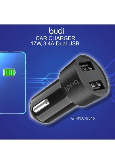 Cc622bs 17w 3.4a Dual Port Usb Araç Şarj Cihazı - Kompakt Ve Hafif Çift Usb Girişli Araç Şarj Aleti