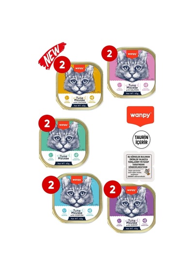 Wanpy Alutray Kedi Konserve 5 Çeşit X 10