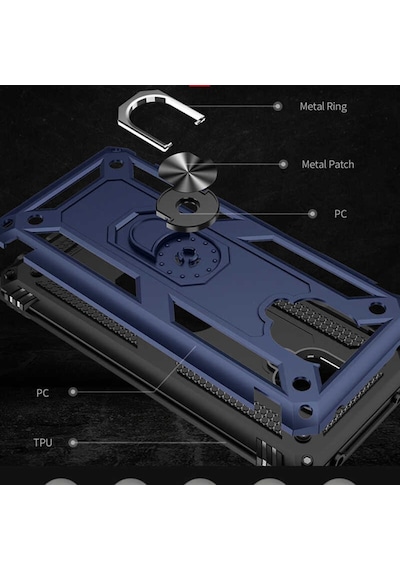 Teknomoda Xiaomi Redmi Note 9 Pro Tank Zirh Metal Yüzüklü Standli Kilif 471594932