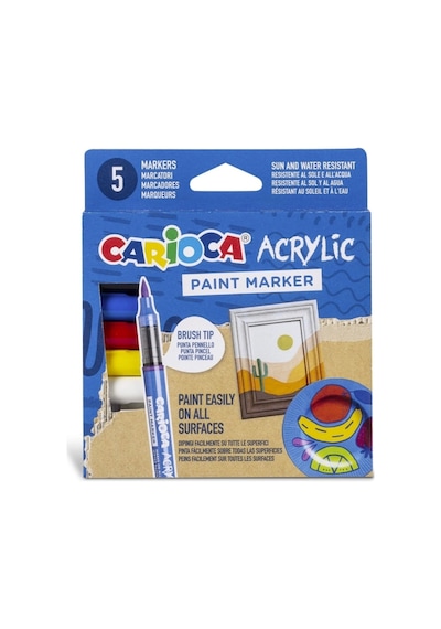 Akrilik Paint Marker Su Bazlı Fırça Uçlu 5'li Karışık