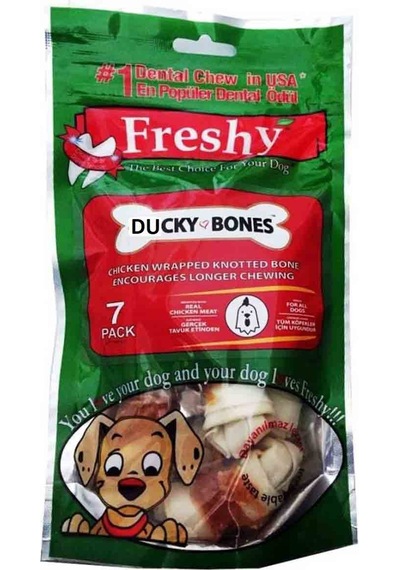 Freshy Ducky Bones Ördek Etli Düğüm Köpek Ödül Kemikleri 7'li 100 G