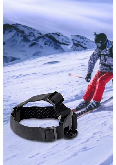 Gopro Aksiyon Kamera İle Uyumlu Kafa Bandı Head Strap Tutucu Siyah