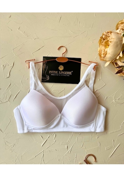 Orkide Kutulu Önü Fileli Balensiz Desteksiz Ultra Rahat Soft Cup Beyaz