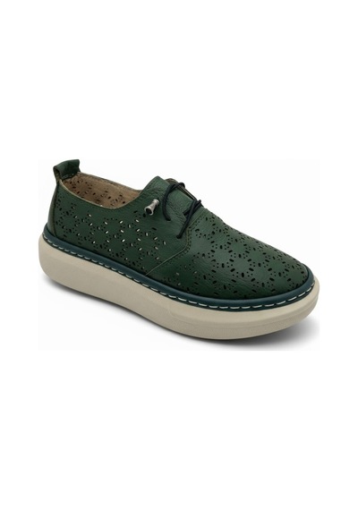 Dosa Shoes Kadın Ortapedik Deri Ayakkabı-taba Yeşil