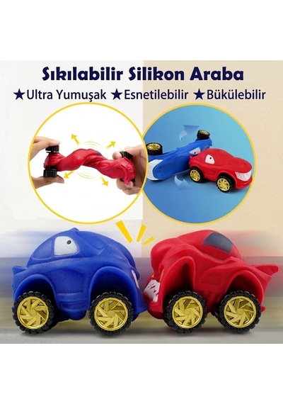 Esnek Sıkılabilir Araba Seti - Fidget 2 Li - 1 Adet - Kyut-900897