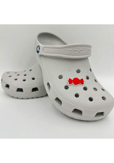 Crocs Terlik Süsü Ve Aksesuarı , Çanta Süsü Jibbitz 3d Kabartma Şeker 03 Görsel Figür Aksesuar Kırımızı-beyaz