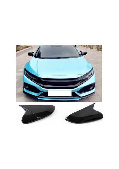 Honda Civic Fc5 2016-2021 Batman Yarasa Ayna Kapağı Parlak Siyah Sportif Yan Ayna Kaplaması