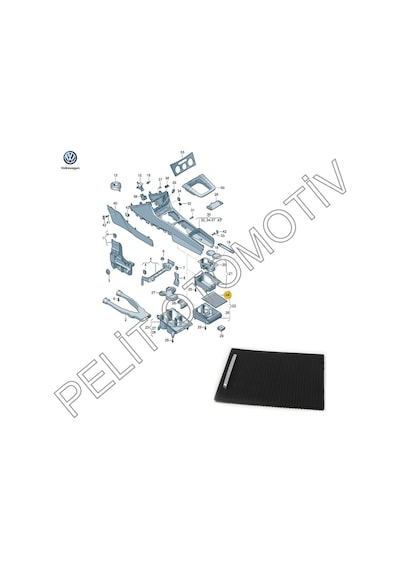 Passat B6 (2006-2011) Orta Konsol Sürgülü Kapak 3C0857503  Siyah