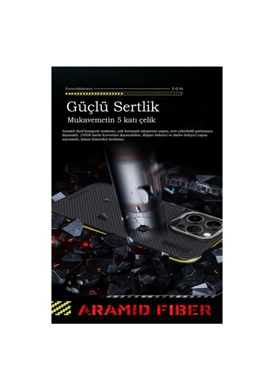 Joko Apple İphone 15 Pro Kılıf Aramid 600d Kevlar Karbon Fiber Magsafe Kapak
