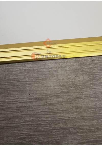 Kot Farkı Profili 3,5Cm En - Eşik Profili - Seviye Farkı - Parke 180 Cm-Parlak Sarı Eloksal