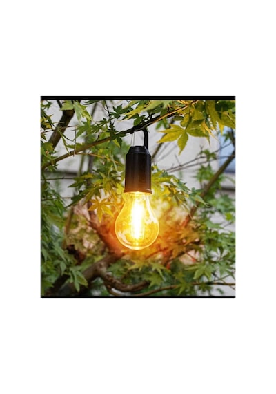 Taşınabilir Şarjlı Led Ampül Outdoor Kamp Bahçe Lambası 10w Askılı Kırılmaz Led Işık Sarı