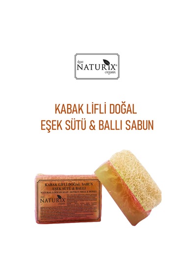 Naturix Doğal Kabak Lifli Eşek Sütü & Ballı Katı Sabun 130 G