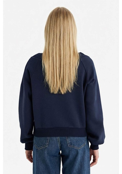 Defacto Oversıze Geniş Kalıp Açık Omuz Kalın Kumaş Sweatshirt G7880ax25cwnv1 Lacivert-nv1