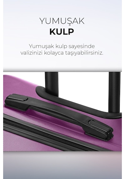Polo & Sky Polo&Sky Elmas Model Mor Renk Orta Boy Valiz Bavul Mor