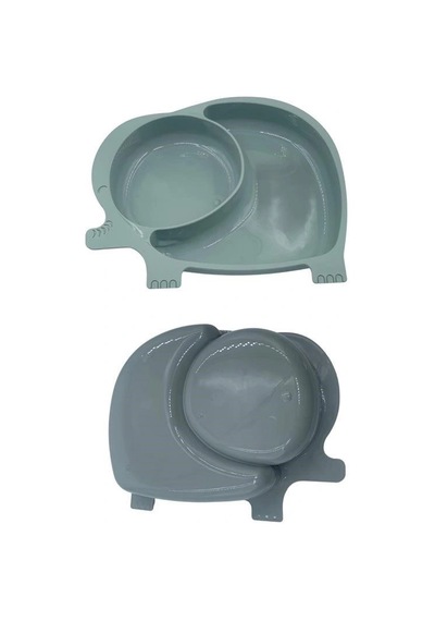 Buffer Bebek Ve Çocuk İçin Sevimli Fil Model Desenli Yemek Bebek Mama Kabı Bölmeli Tabak Çok Renkli