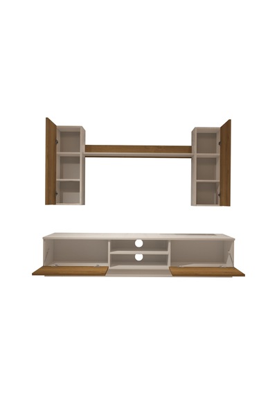 Decoraktiv Eko 5db Mdf Dvd Tv Ünitesi Tv Sehpası - Beyaz Pera Beyaz - Meşe