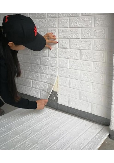Ayrex Ukab Dekor Duvar Paneli Beyaz 3d Dekoratif Kendinden Yapışkanlı Esnek Duvar Kağıdı Kaplama Paneli Köpük Be Diğer
