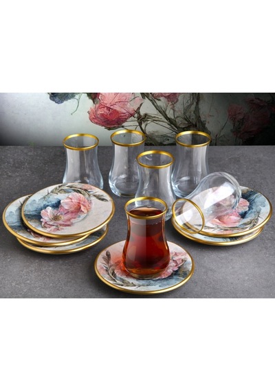 Gönül Çay Seti Pink G4339 Çok Renkli