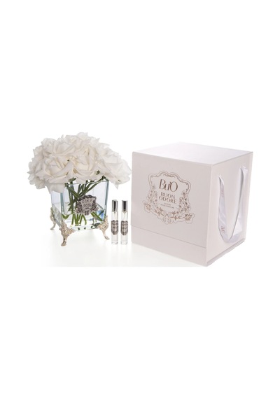 Pirinç Ayaklı Cam Silver 13 Gül Luxury Home Perfume Çiçek