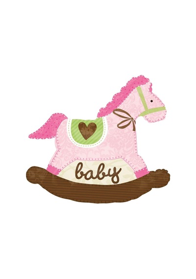 Sallanan At Baby Pembe Folyo Balon 66cmx74cm Çok Renkli